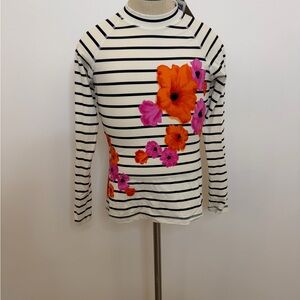 NWT J. Crew Navy and White Striped Rash Guard
